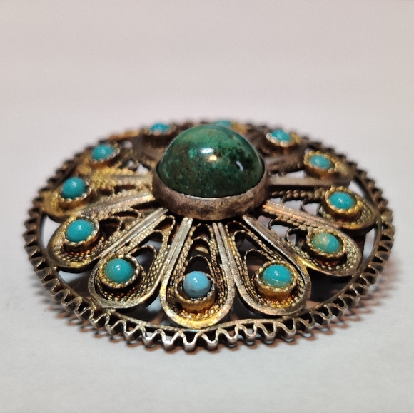 Vintage Sterling Silver Filigree Brooch/Pendant - Picture 4 of 15